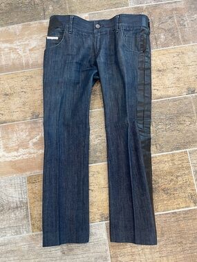 Dolce & Gabbana Mens Blue Denim Jeans with Black Detail Size IT 46